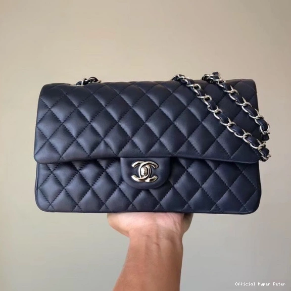 Hyper Peter CHANEL Royalblue With Lambskin Silver 25cm Hardware 0731